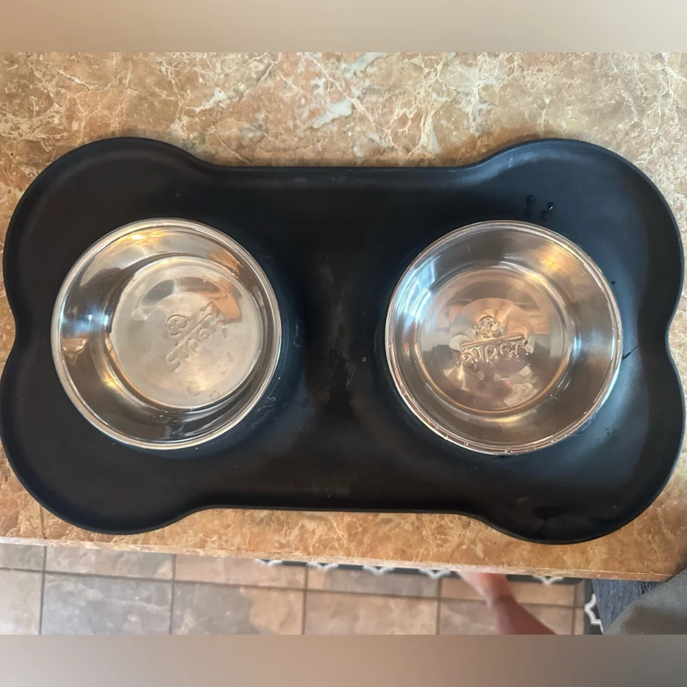 SUPERDESIGN Dog Bowls 2 Stainless Steel Puppies Bowl
